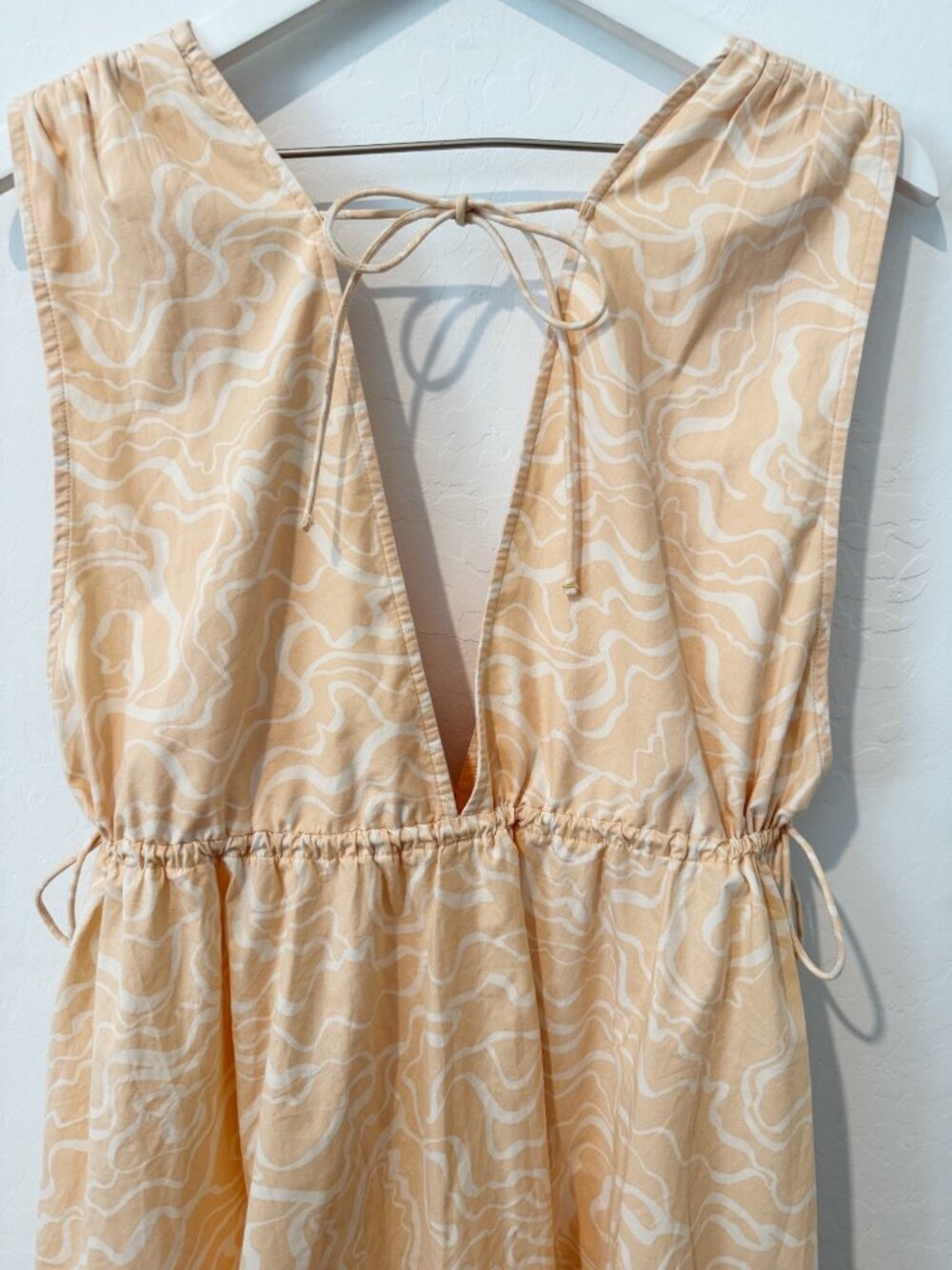 Abercrombie Babydoll Dress XL Double V Neck Swirly Vacation Boho Cottagecore - Picture 8 of 9